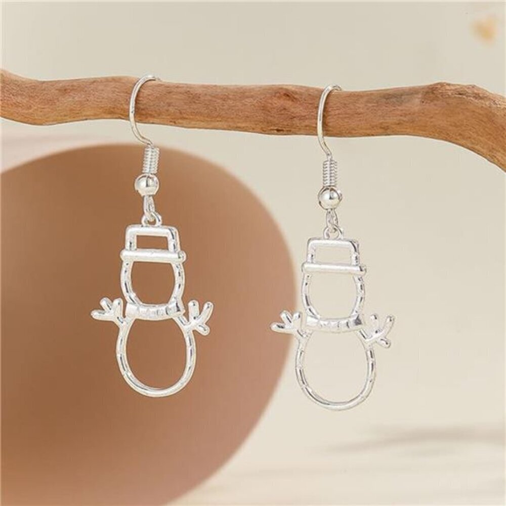 Snowman Zircon Earrings for Women Holiday Sparkle - Picture 6 of 8